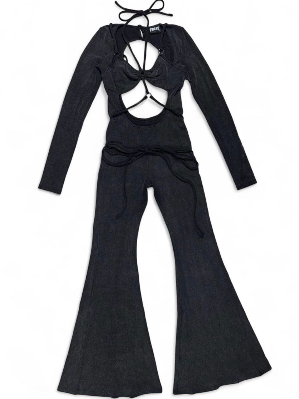 🖤 Dolls Kill Darker Wavs “Chord” Strappy Catsuit (Small) 🖤 goth grunge festival